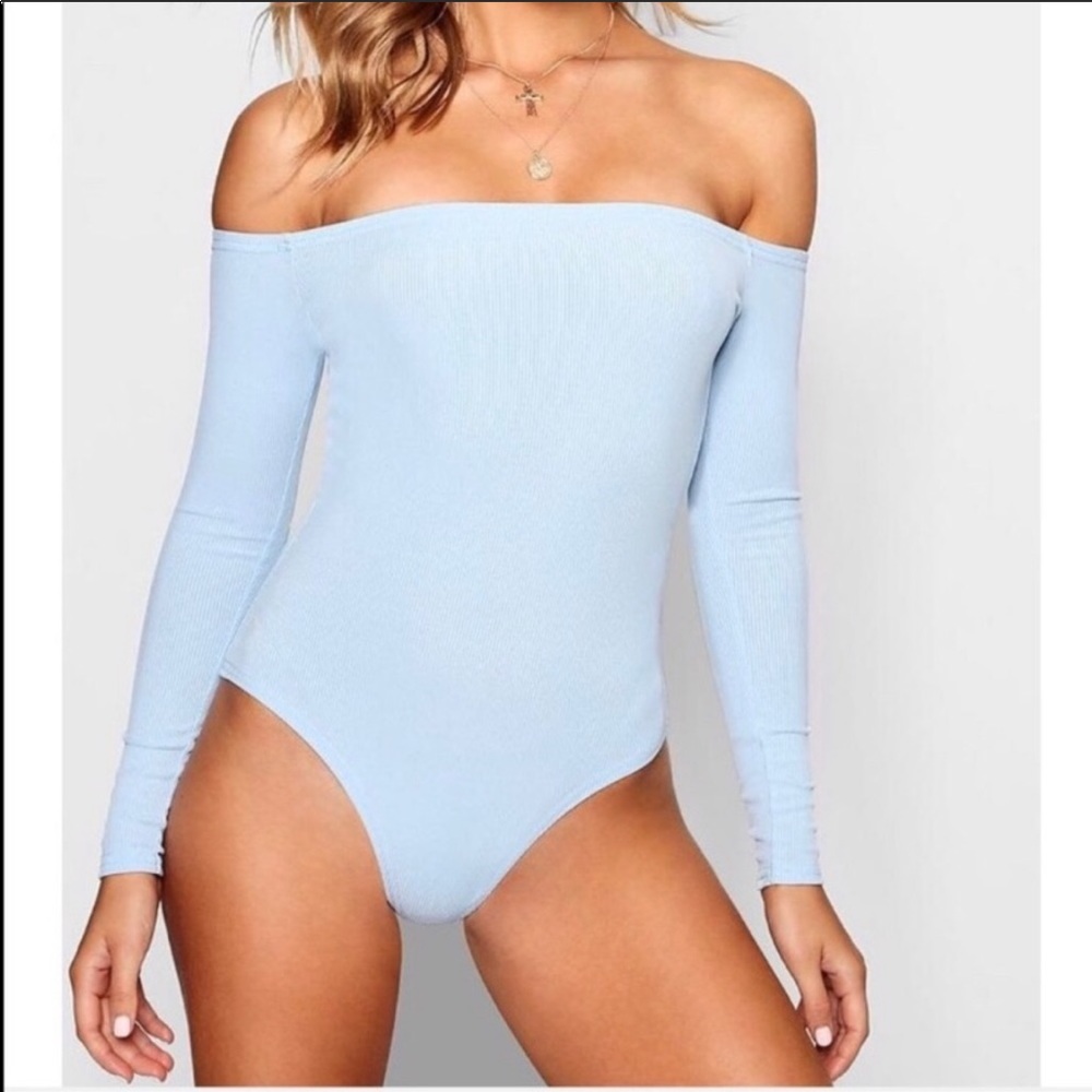 Boohoo longsleeve Light blue bodysuit